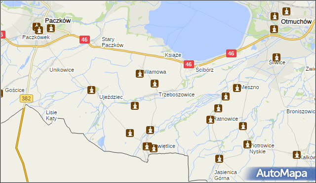 mapa Trzeboszowice, Trzeboszowice na mapie Targeo