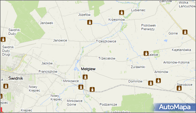 mapa Trzeciaków, Trzeciaków na mapie Targeo