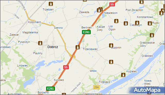 mapa Trzeciewiec, Trzeciewiec na mapie Targeo