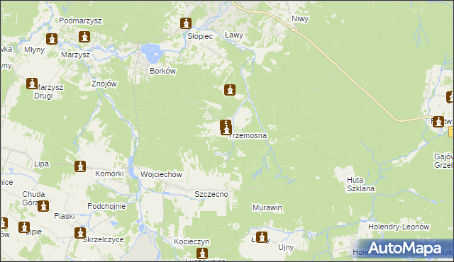 mapa Trzemosna, Trzemosna na mapie Targeo