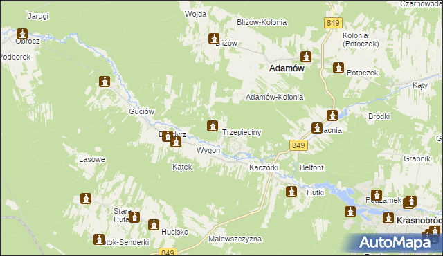 mapa Trzepieciny, Trzepieciny na mapie Targeo