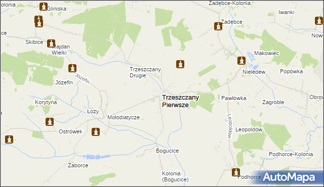 mapa Trzeszczany Pierwsze, Trzeszczany Pierwsze na mapie Targeo