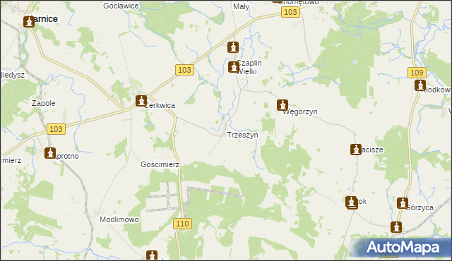 mapa Trzeszyn, Trzeszyn na mapie Targeo