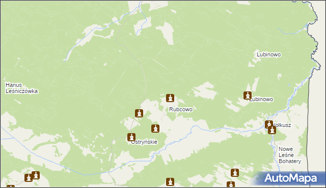 mapa Trzy Kopce gmina Płaska, Trzy Kopce gmina Płaska na mapie Targeo