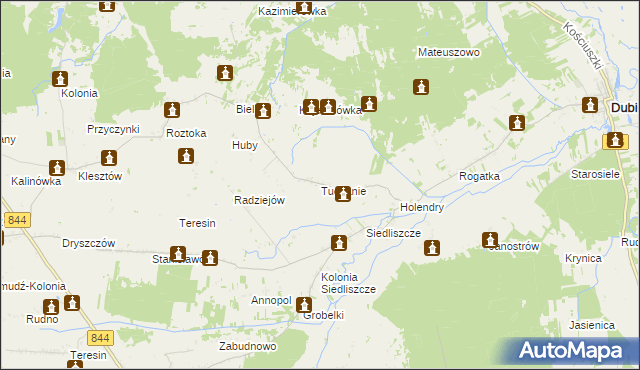 mapa Tuchanie, Tuchanie na mapie Targeo