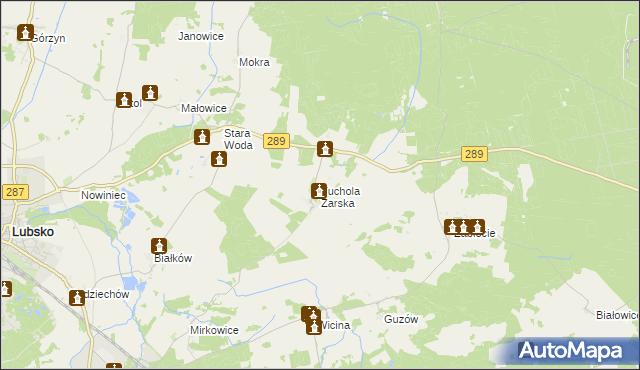 mapa Tuchola Żarska, Tuchola Żarska na mapie Targeo