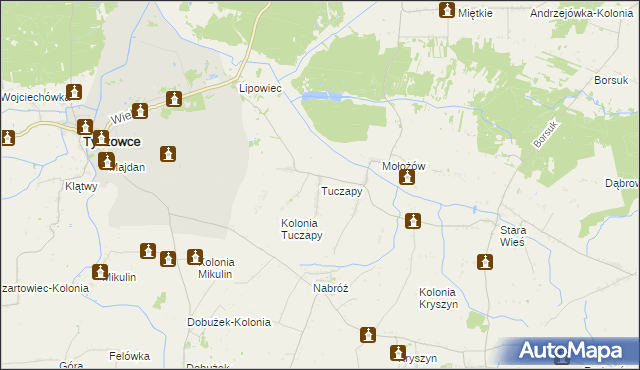 mapa Tuczapy gmina Mircze, Tuczapy gmina Mircze na mapie Targeo