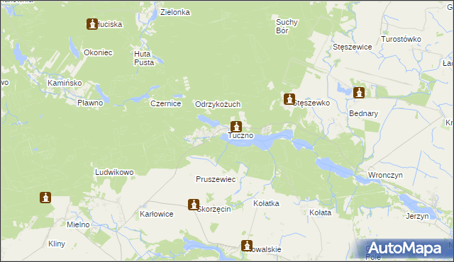 mapa Tuczno gmina Pobiedziska, Tuczno gmina Pobiedziska na mapie Targeo