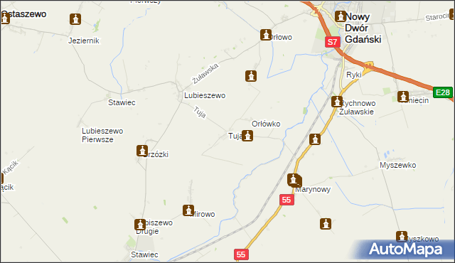 mapa Tuja, Tuja na mapie Targeo