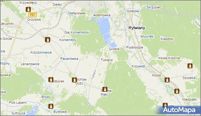 mapa Tuklęcz, Tuklęcz na mapie Targeo