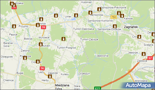 mapa Tumlin-Węgle, Tumlin-Węgle na mapie Targeo