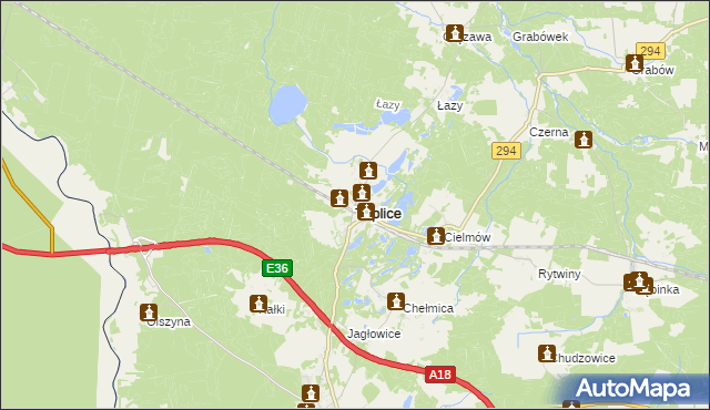 mapa Tuplice, Tuplice na mapie Targeo