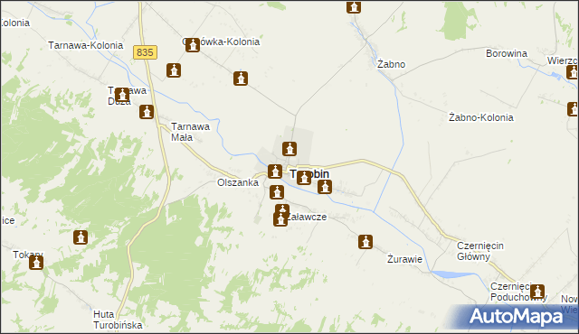 mapa Turobin, Turobin na mapie Targeo