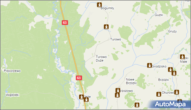 mapa Turowo Duże, Turowo Duże na mapie Targeo