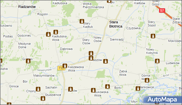 mapa Tursk gmina Stara Błotnica, Tursk gmina Stara Błotnica na mapie Targeo