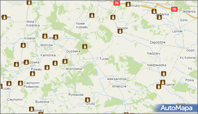 mapa Turzec, Turzec na mapie Targeo