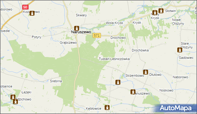 mapa Tustań-Leśniczówka, Tustań-Leśniczówka na mapie Targeo