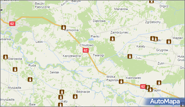 mapa Twarogi gmina Łochów, Twarogi gmina Łochów na mapie Targeo