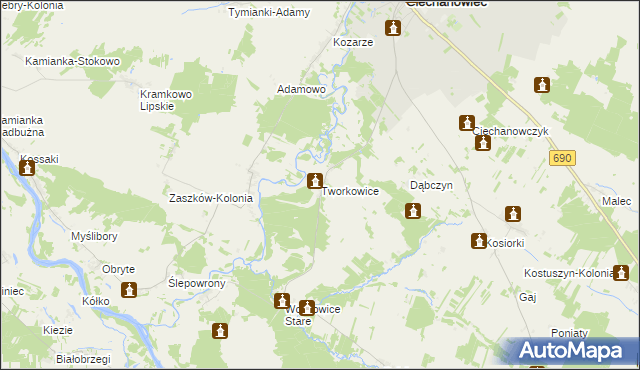 mapa Tworkowice, Tworkowice na mapie Targeo