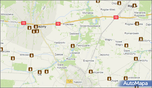 mapa Tworzyjanki, Tworzyjanki na mapie Targeo