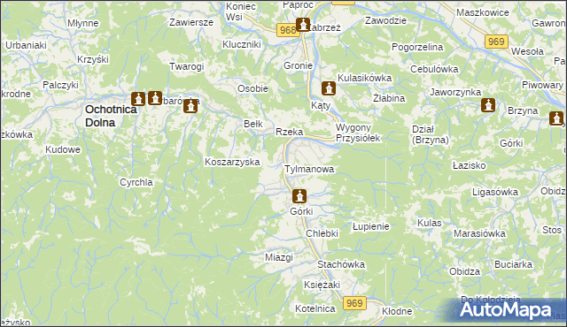 mapa Tylmanowa, Tylmanowa na mapie Targeo