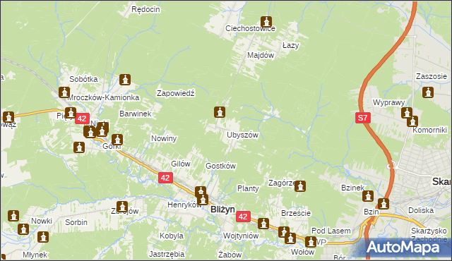 mapa Ubyszów, Ubyszów na mapie Targeo