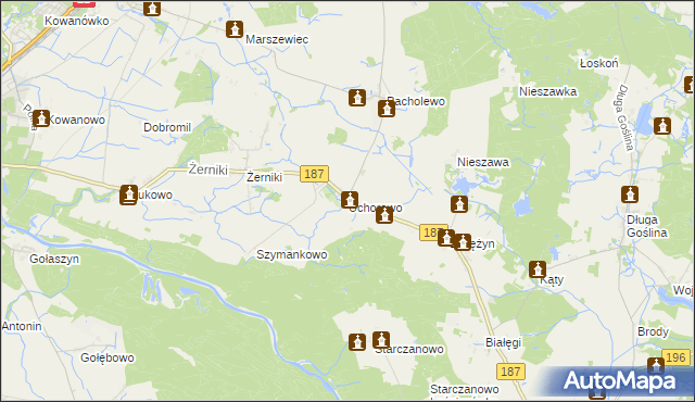 mapa Uchorowo, Uchorowo na mapie Targeo