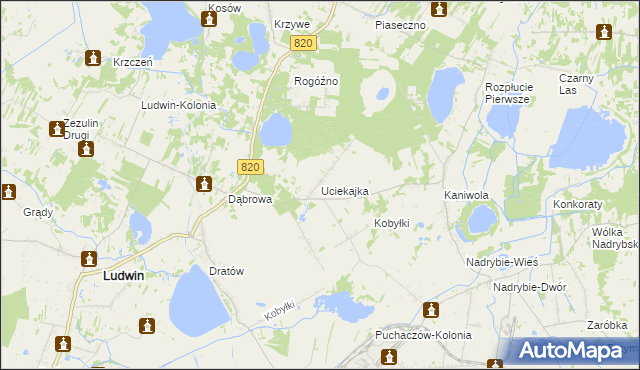 mapa Uciekajka, Uciekajka na mapie Targeo