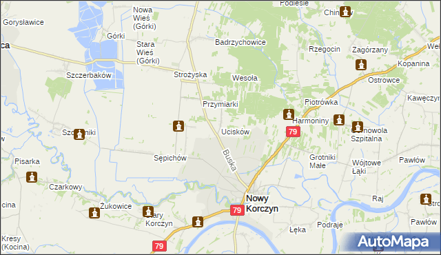 mapa Ucisków, Ucisków na mapie Targeo