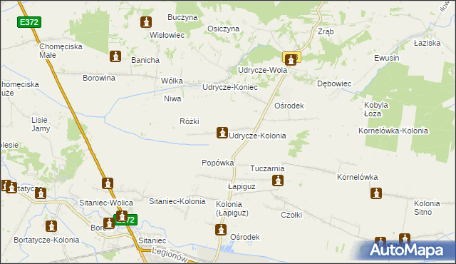 mapa Udrycze-Kolonia, Udrycze-Kolonia na mapie Targeo