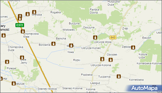 mapa Udrycze-Koniec, Udrycze-Koniec na mapie Targeo