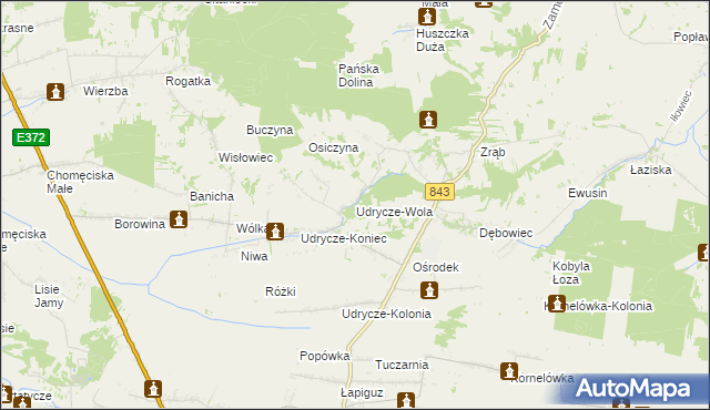 mapa Udrycze-Wola, Udrycze-Wola na mapie Targeo