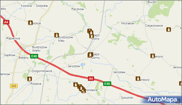 mapa Ujazd Górny, Ujazd Górny na mapie Targeo