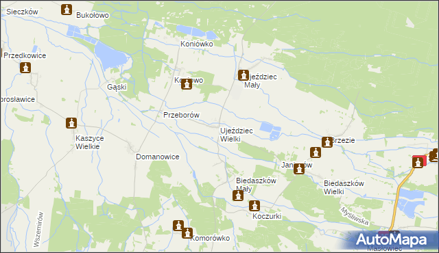 mapa Ujeździec Wielki, Ujeździec Wielki na mapie Targeo