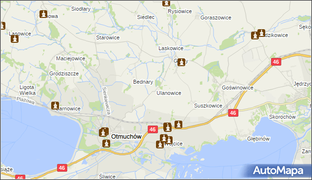 mapa Ulanowice, Ulanowice na mapie Targeo