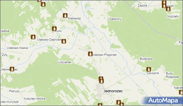 mapa Ulatowo-Pogorzel, Ulatowo-Pogorzel na mapie Targeo