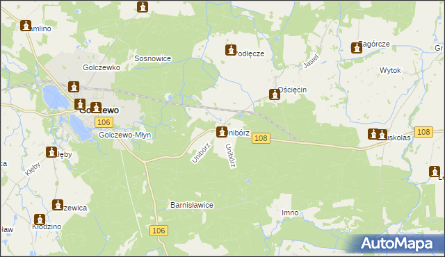 mapa Unibórz, Unibórz na mapie Targeo