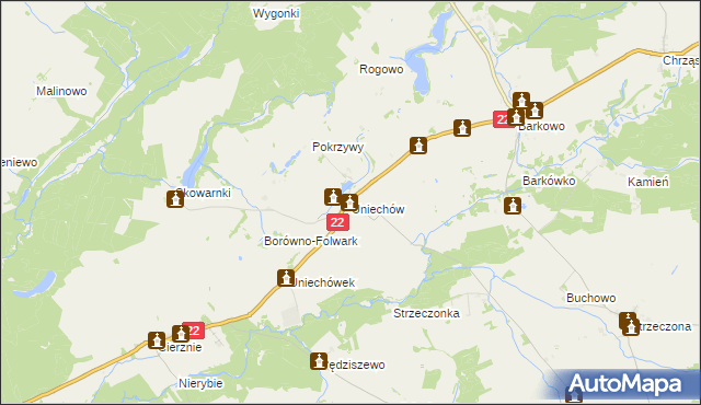 mapa Uniechów, Uniechów na mapie Targeo