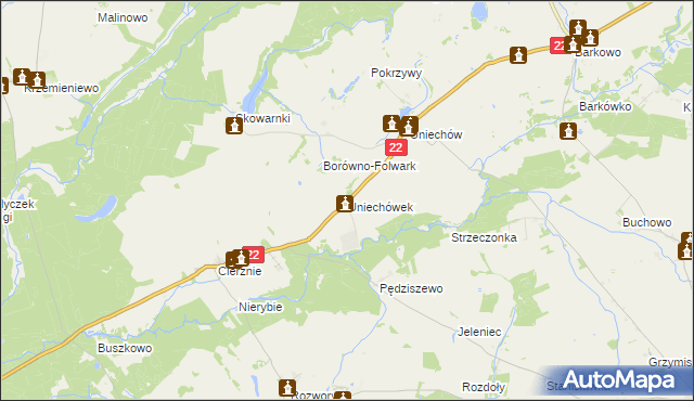 mapa Uniechówek, Uniechówek na mapie Targeo