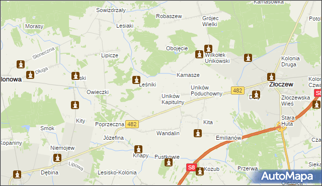 mapa Uników Kapitulny, Uników Kapitulny na mapie Targeo