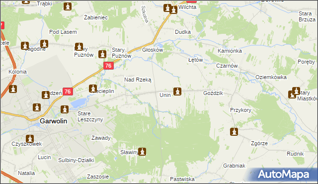 mapa Unin gmina Górzno, Unin gmina Górzno na mapie Targeo