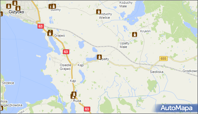 mapa Upałty, Upałty na mapie Targeo