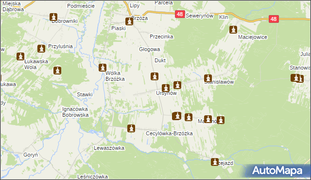 mapa Ursynów, Ursynów na mapie Targeo