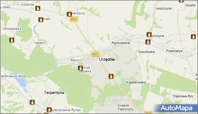 mapa Urzędów, Urzędów na mapie Targeo
