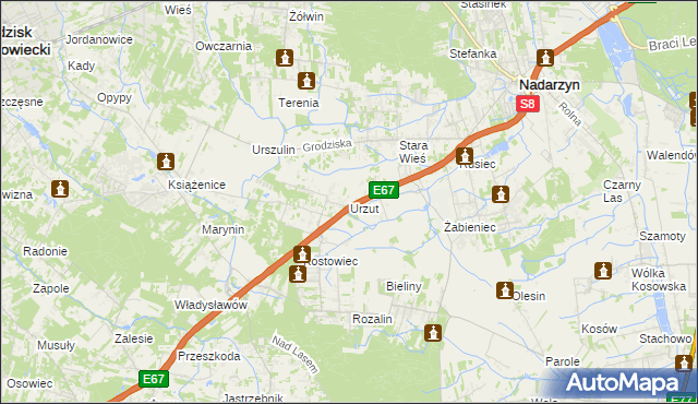 mapa Urzut, Urzut na mapie Targeo