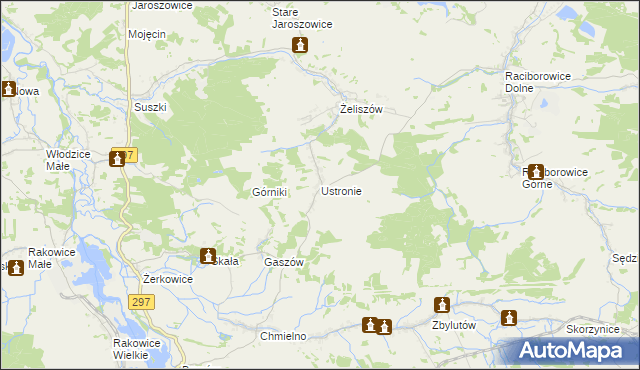 mapa Ustronie gmina Lwówek Śląski, Ustronie gmina Lwówek Śląski na mapie Targeo