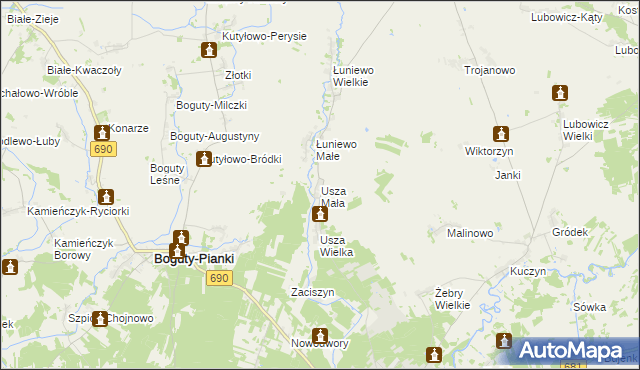 mapa Usza Mała, Usza Mała na mapie Targeo