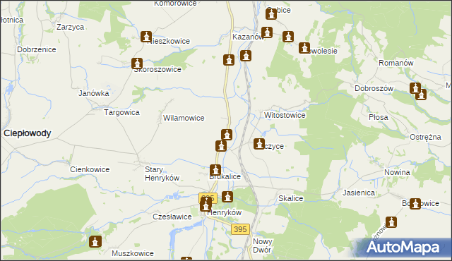 mapa Wadochowice, Wadochowice na mapie Targeo