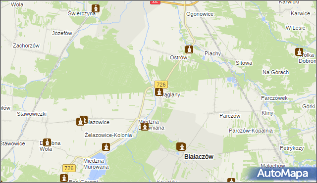 mapa Wąglany, Wąglany na mapie Targeo