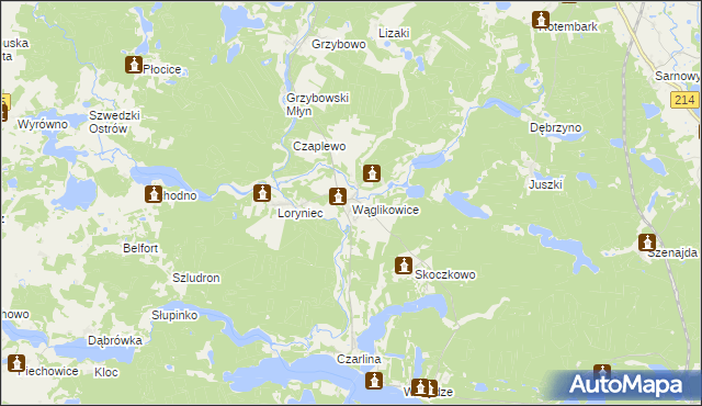 mapa Wąglikowice, Wąglikowice na mapie Targeo